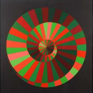 Victor Vasarely, Olympia Spiral, Large Original Signed Silkscreen, 1972